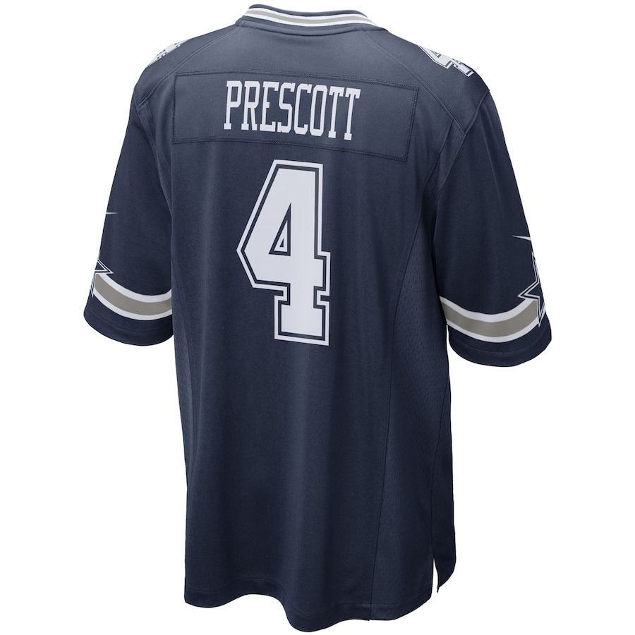 Men's Dallas Cowboys Dak Prescott Nike Navy Game Team Jersey - Ujersey