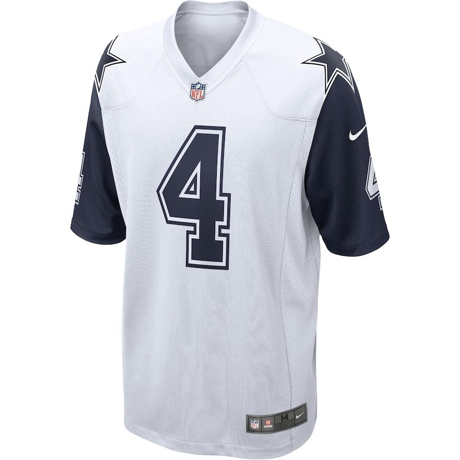 Men's Dallas Cowboys Dak Prescott Nike White Alternate Game Jersey - Ujersey