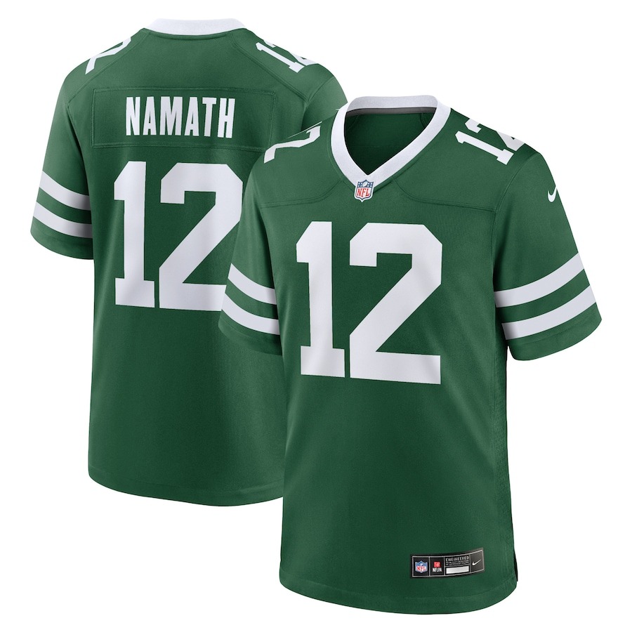 Men's New York Jets Joe Namath Nike Legacy Green Game Jersey - Ujersey