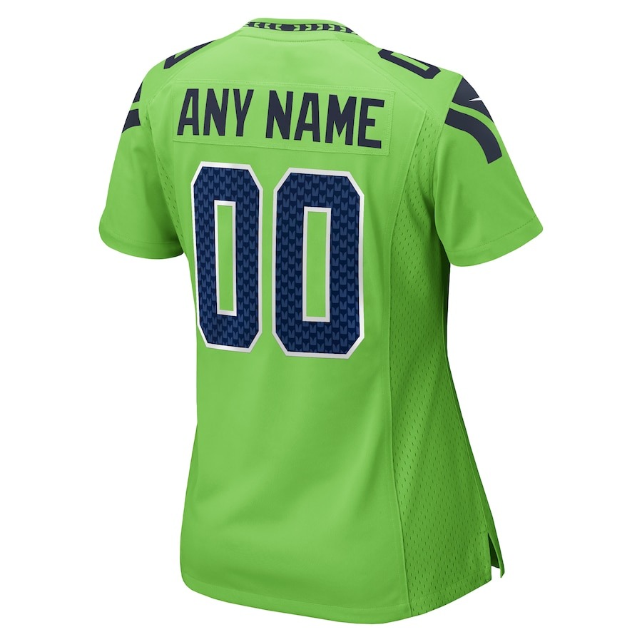 Women's Seattle Seahawks Nike Neon Green Alternate Custom Game Jersey - Ujersey