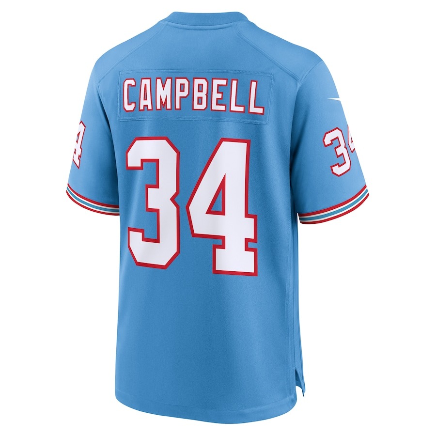 Men's Tennessee Titans Earl Campbell Nike Light Blue Oilers Throwback Retired Player Game Jersey - Ujersey