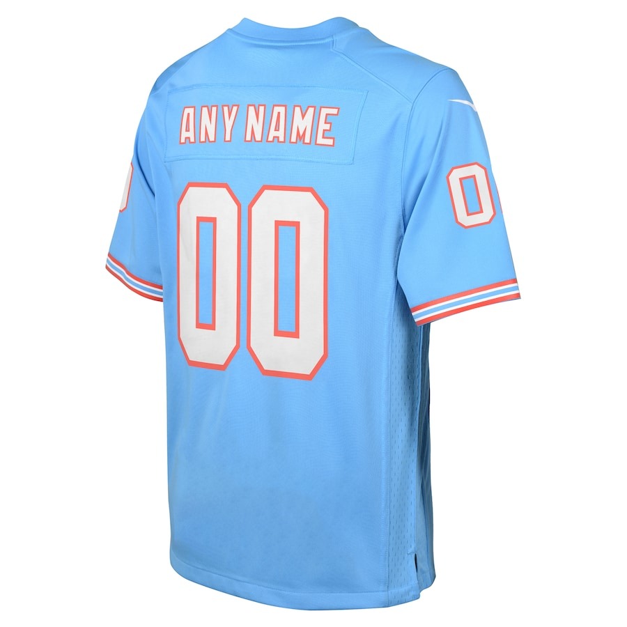 Youth Tennessee Titans Nike Light Blue Oilers Throwback Custom Game Jersey - Ujersey
