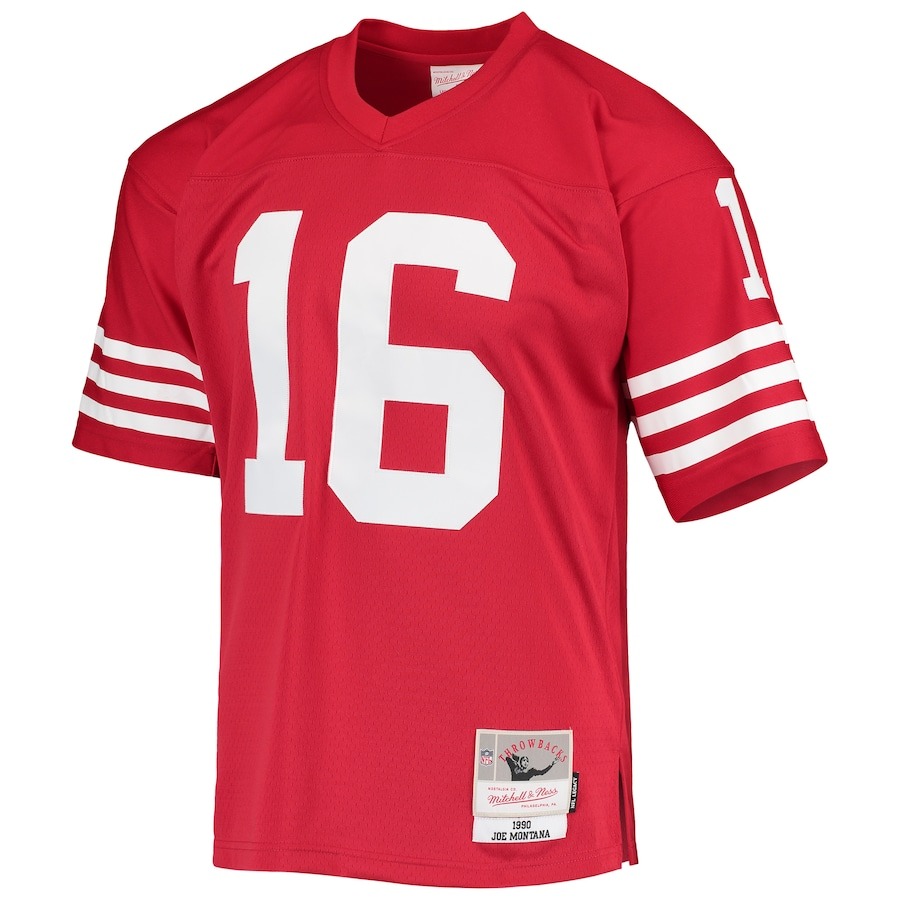 Men's San Francisco 49ers Joe Montana Mitchell & Ness Scarlet Legacy Replica Jersey - Ujersey