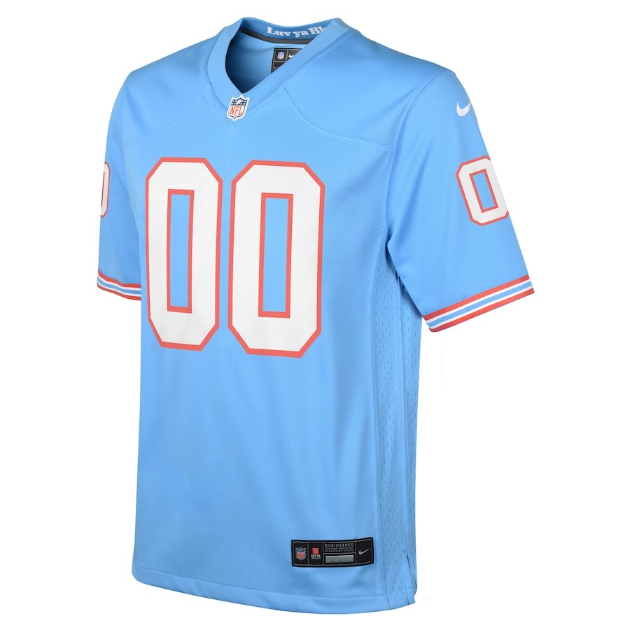 Youth Tennessee Titans Nike Light Blue Oilers Throwback Custom Game Jersey - Ujersey