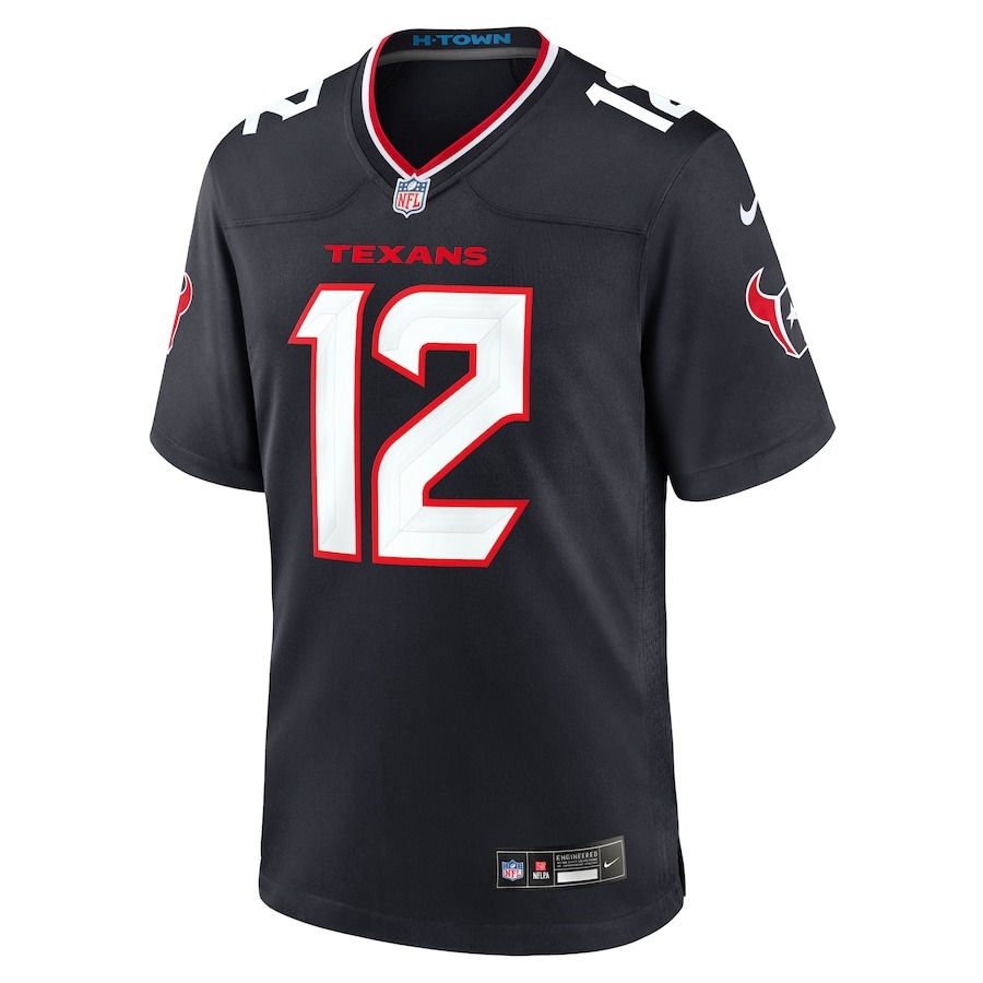 Men's Houston Texans Nico Collins Nike Navy Game Jersey - Ujersey