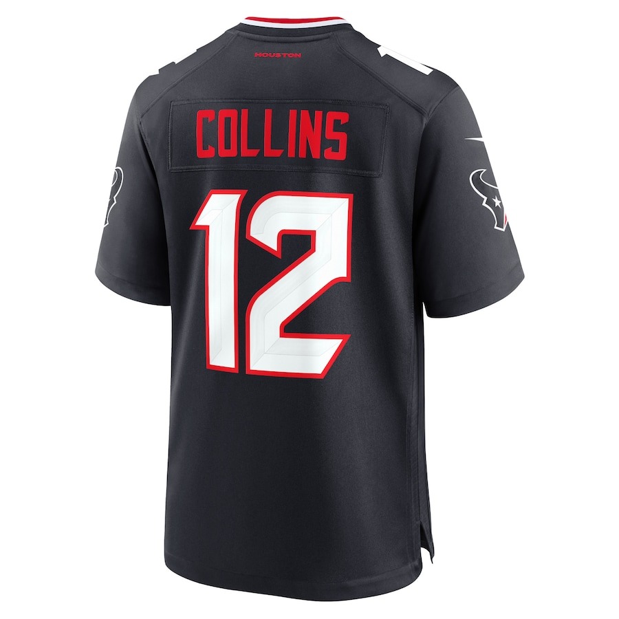 Men's Houston Texans Nico Collins Nike Navy Game Jersey - Ujersey