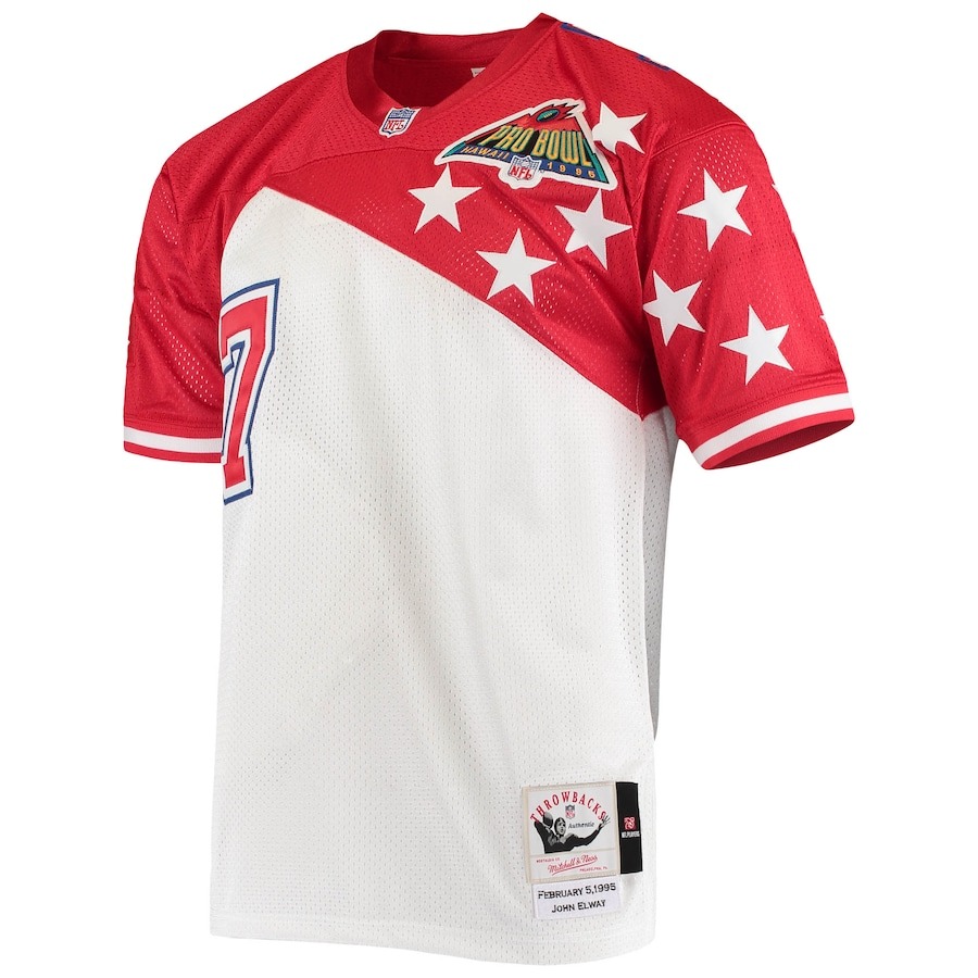 Men's AFC John Elway Mitchell & Ness White/Red 1995 Pro Bowl Authentic Jersey - Ujersey
