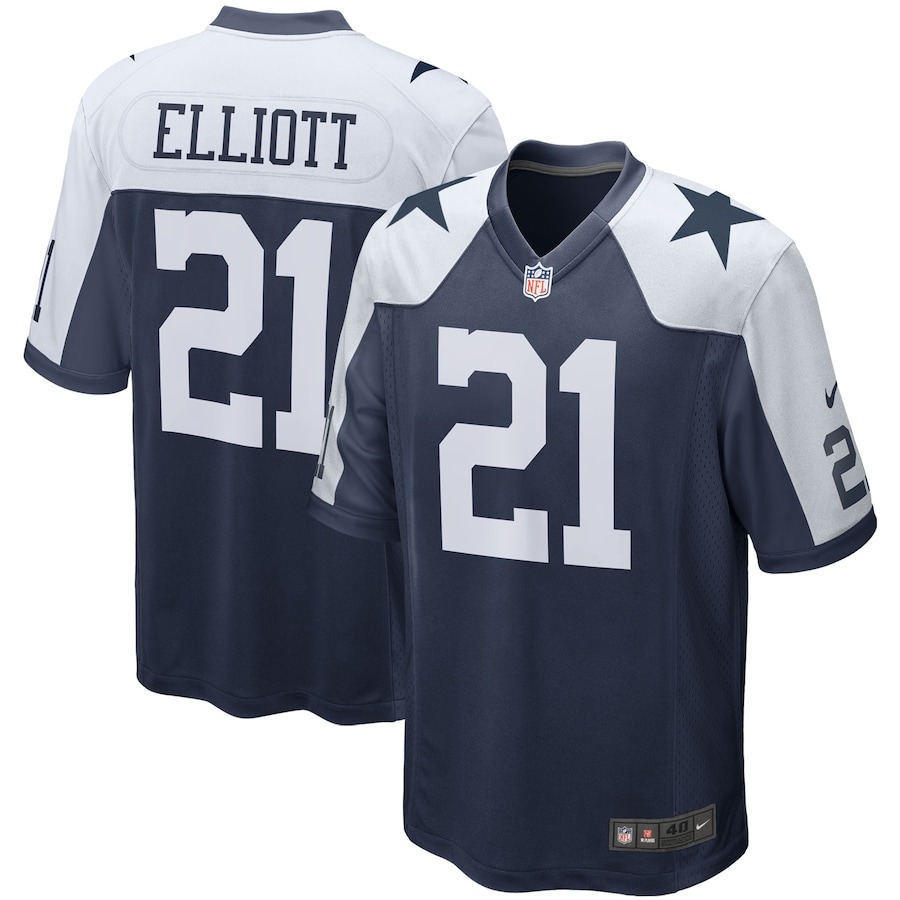 Men's Dallas Cowboys Ezekiel Elliott Nike Navy Alternate Game Team Jersey - Ujersey