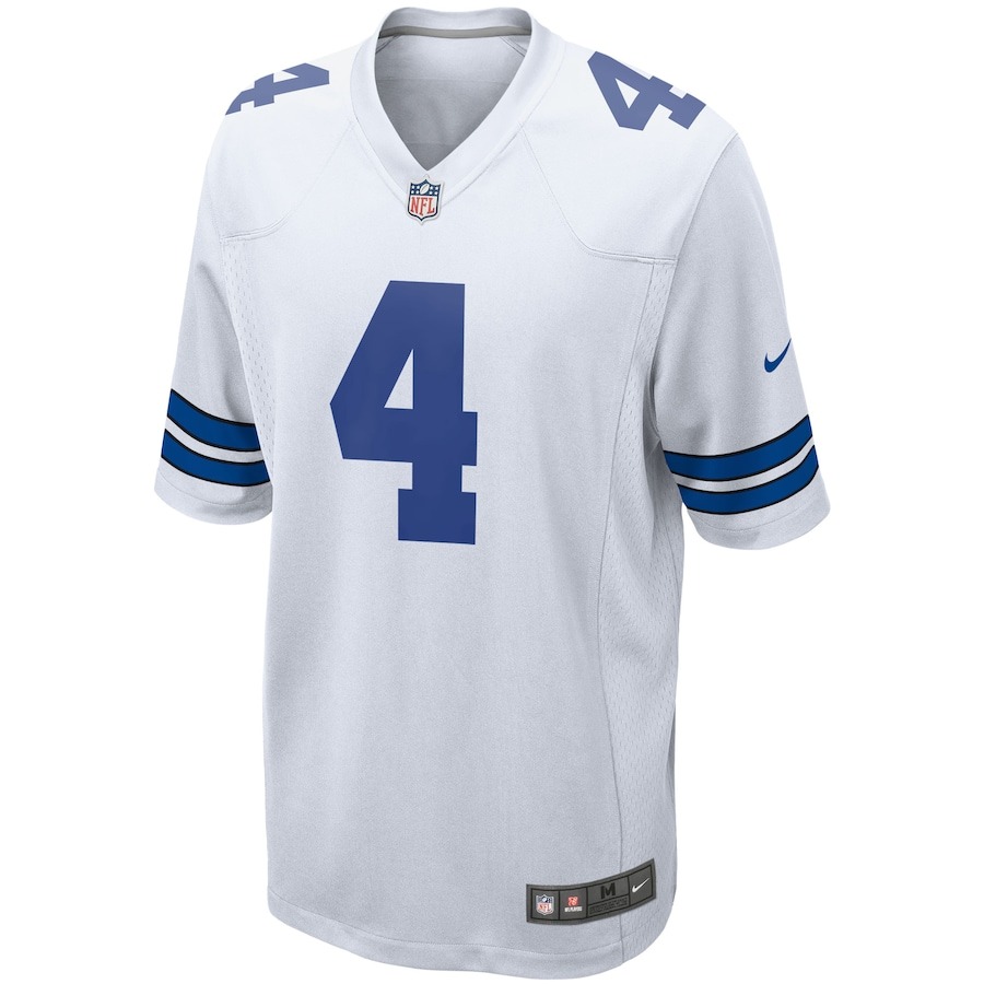 Men's Dallas Cowboys Dak Prescott Nike White Game Team Jersey - Ujersey