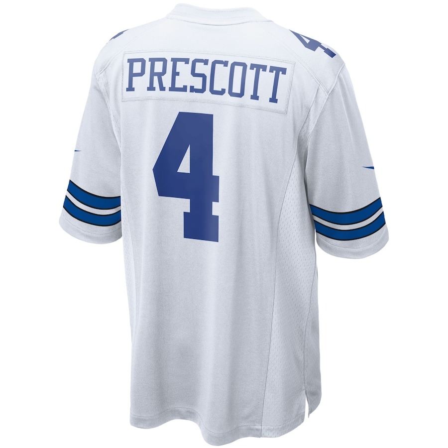 Men's Dallas Cowboys Dak Prescott Nike White Game Team Jersey - Ujersey