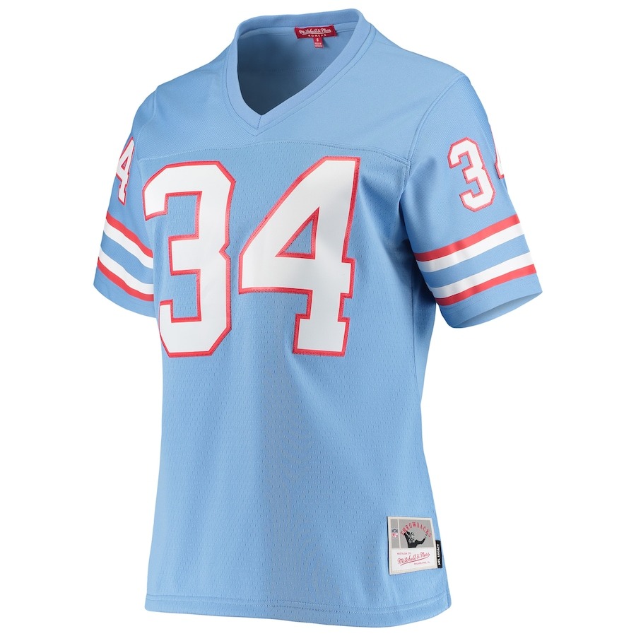 Women's Houston Oilers Earl Campbell Mitchell & Ness Light Blue 1980 Legacy Replica Jersey - Ujersey
