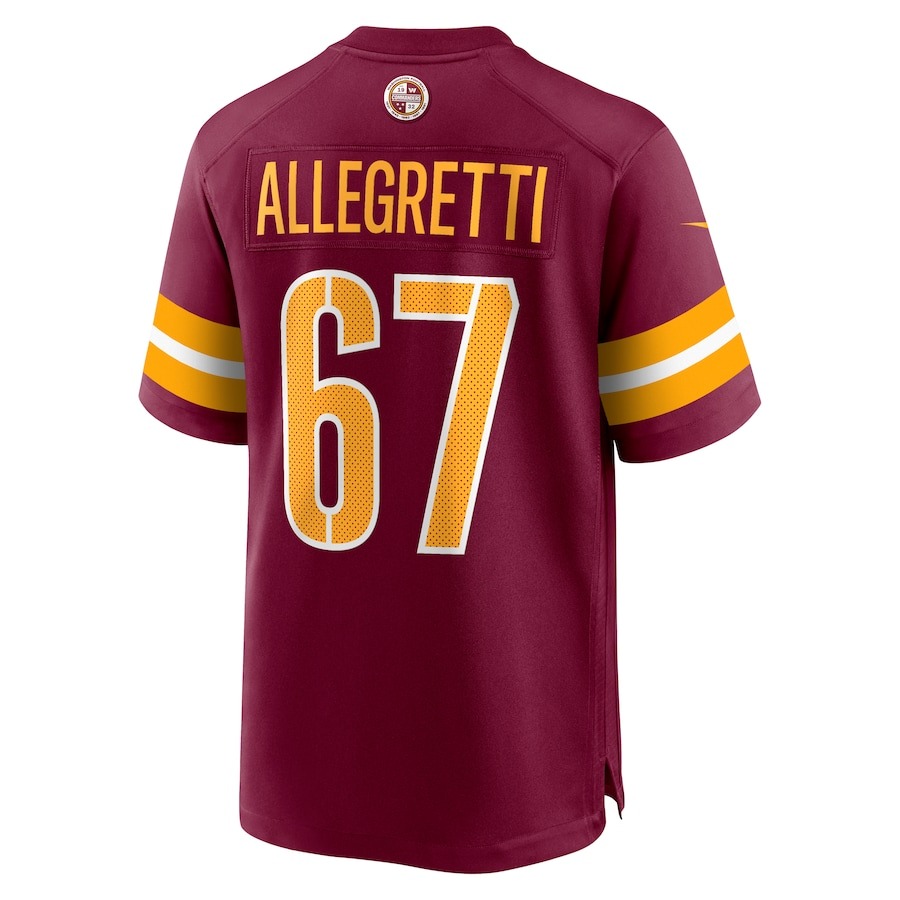 Men's Washington Commanders Nick Allegretti Nike  Burgundy  Game Jersey - Ujersey