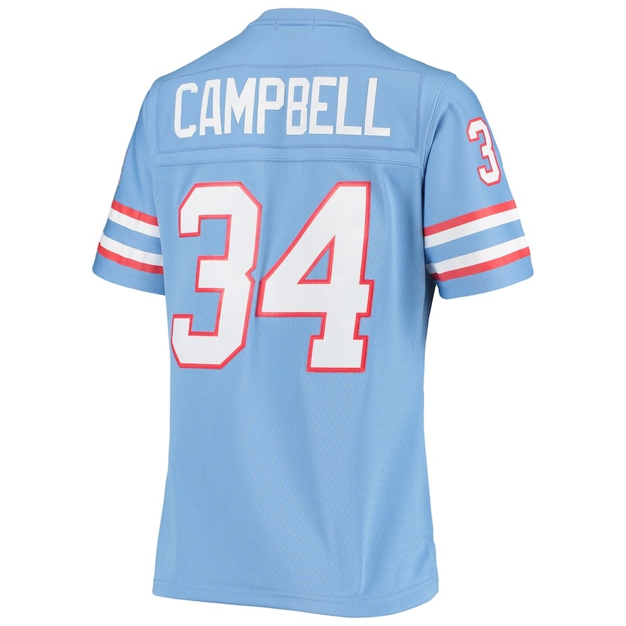 Women's Houston Oilers Earl Campbell Mitchell & Ness Light Blue 1980 Legacy Replica Jersey - Ujersey