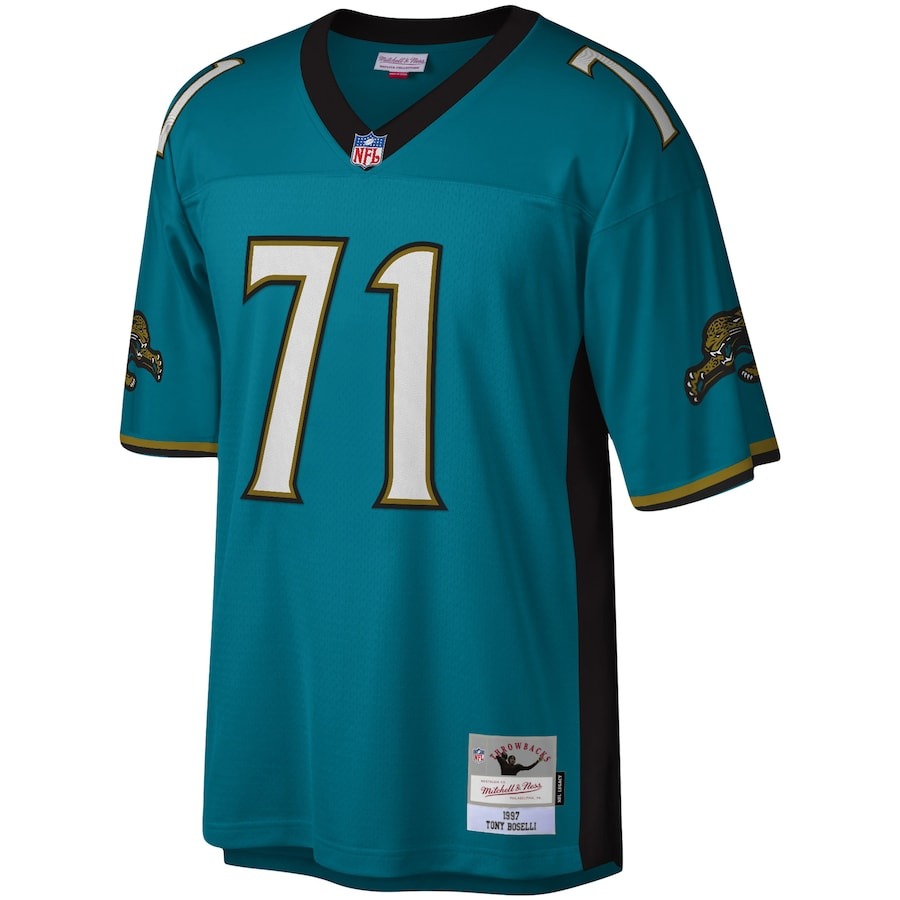 Men's Jacksonville Jaguars Tony Boselli Mitchell & Ness Teal Legacy Replica Jersey - Ujersey