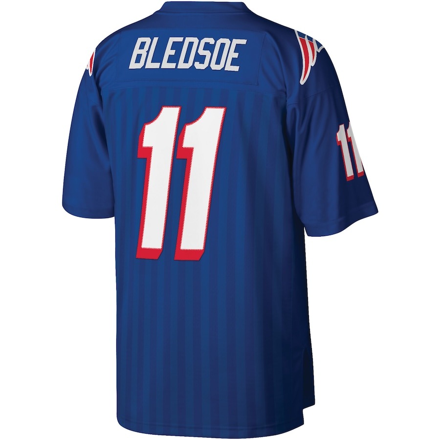 Men's New England Patriots Drew Bledsoe Mitchell & Ness Royal Legacy Replica Jersey - Ujersey