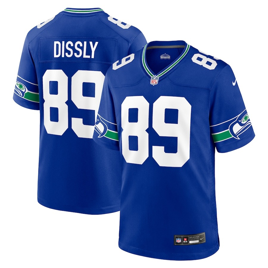 Men's Seattle Seahawks Will Dissly Nike Royal Throwback Player Game Jersey - Ujersey