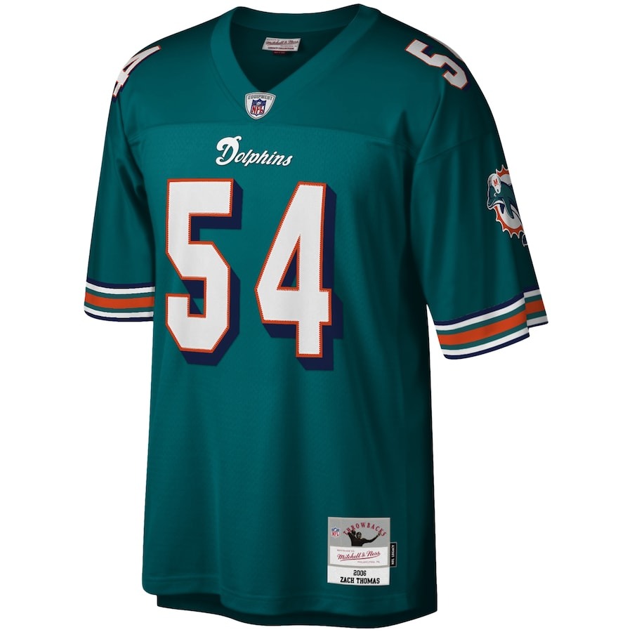 Men's Miami Dolphins Zach Thomas Mitchell & Ness Aqua Legacy Replica Jersey - Ujersey