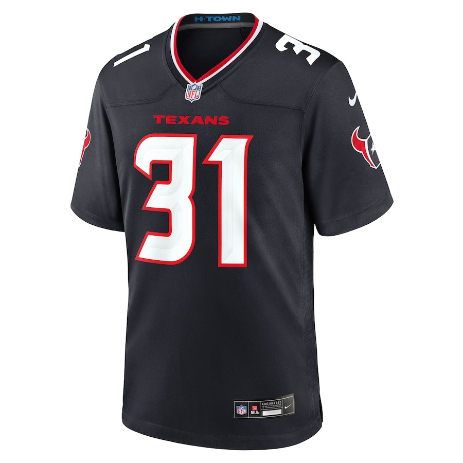 Men's Houston Texans Dameon Pierce Nike Navy Game Jersey - Ujersey