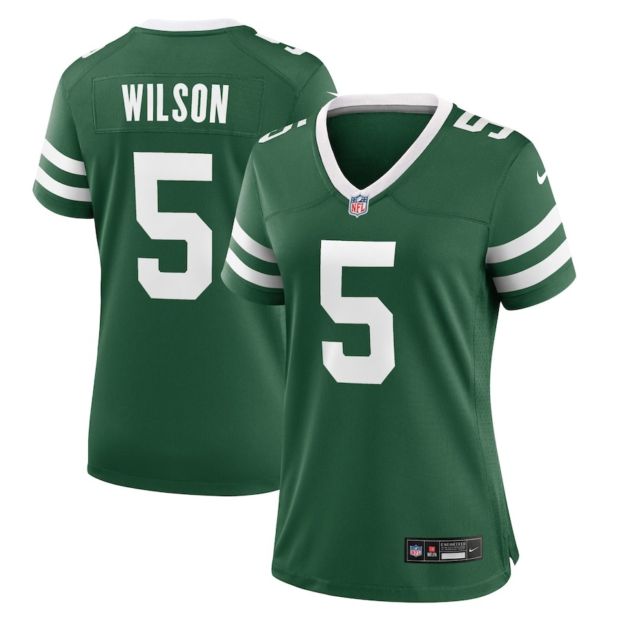 Women's New York Jets Garrett Wilson Nike Legacy Green Game Jersey - Ujersey