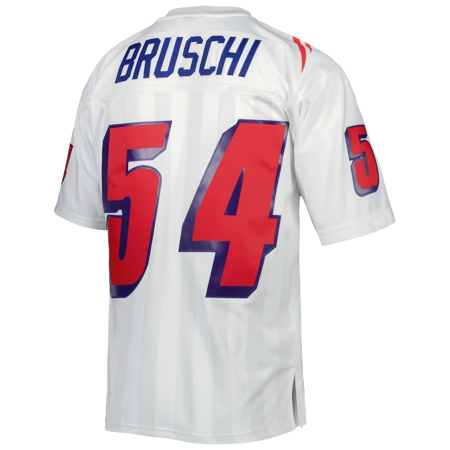 Men's New England Patriots Tedy Bruschi Mitchell & Ness White Legacy Replica Jersey - Ujersey