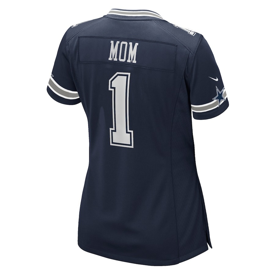 Women's Dallas Cowboys Number 1 Mom Nike Navy Game Jersey - Ujersey
