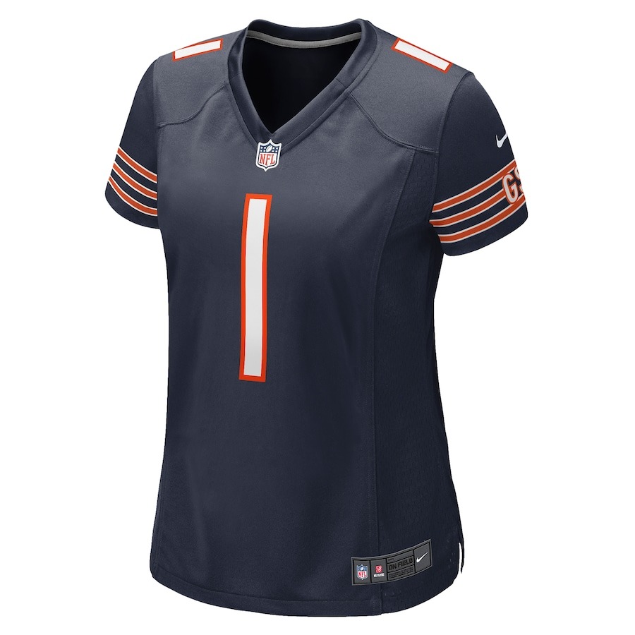 Women's Chicago Bears Number 1 Mom Nike Navy Game Jersey - Ujersey