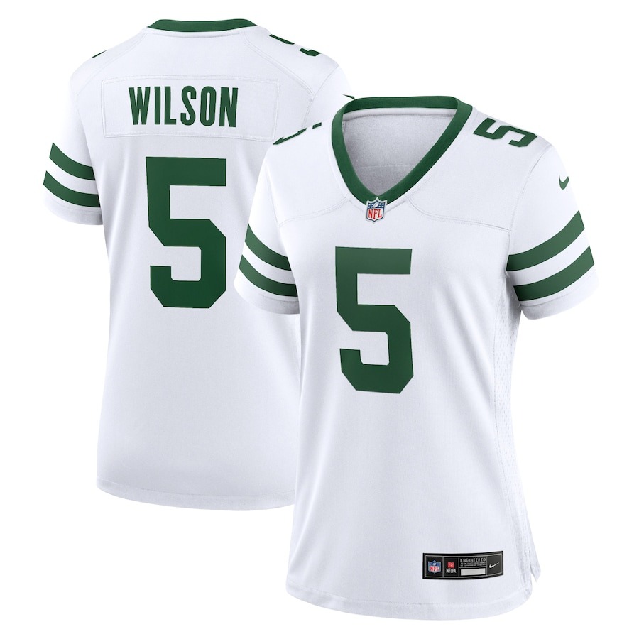 Women's New York Jets Garrett Wilson Nike Legacy White Game Jersey - Ujersey
