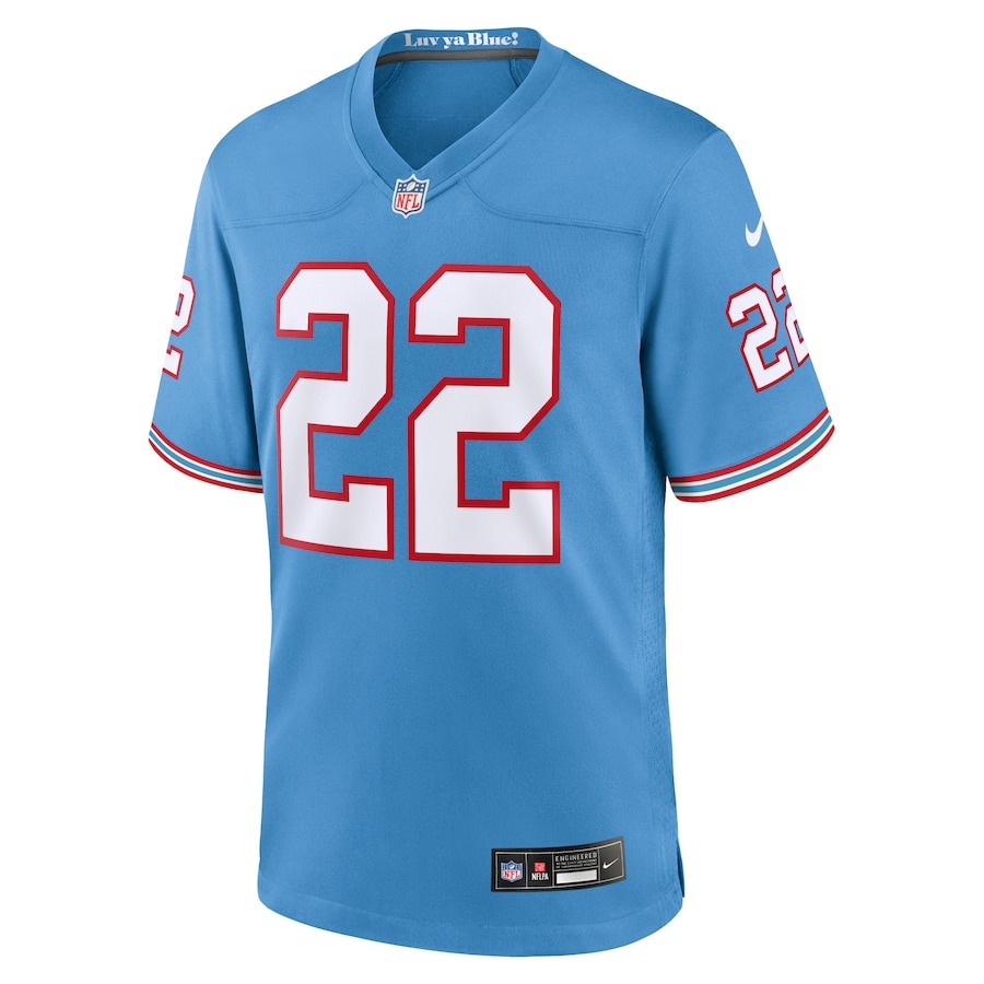 Men's Tennessee Titans Derrick Henry Nike Light Blue Oilers Throwback Alternate Game Player Jersey - Ujersey