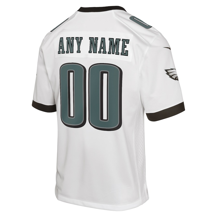 Youth Philadelphia Eagles Nike White Custom Game Jersey - Ujersey