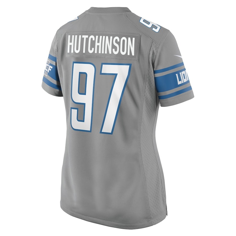 Women's Detroit Lions Aidan Hutchinson Nike Silver Game Jersey - Ujersey