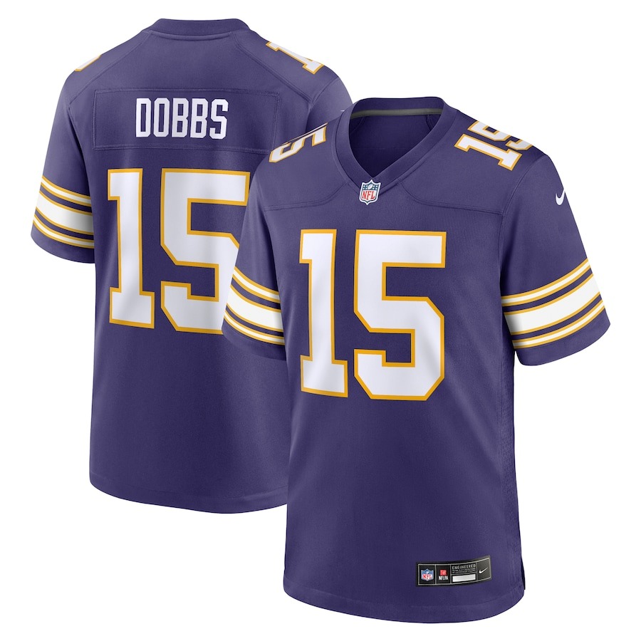 Men's Minnesota Vikings Joshua Dobbs Nike Purple Alternate Game Jersey - Ujersey