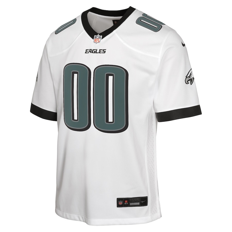 Youth Philadelphia Eagles Nike White Custom Game Jersey - Ujersey