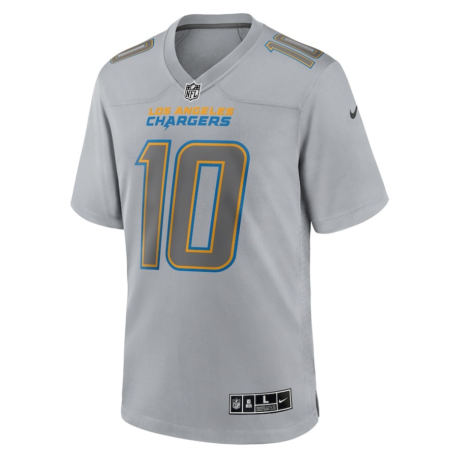 Men's Los Angeles Chargers Justin Herbert Nike Gray Atmosphere Fashion Game Jersey - Ujersey