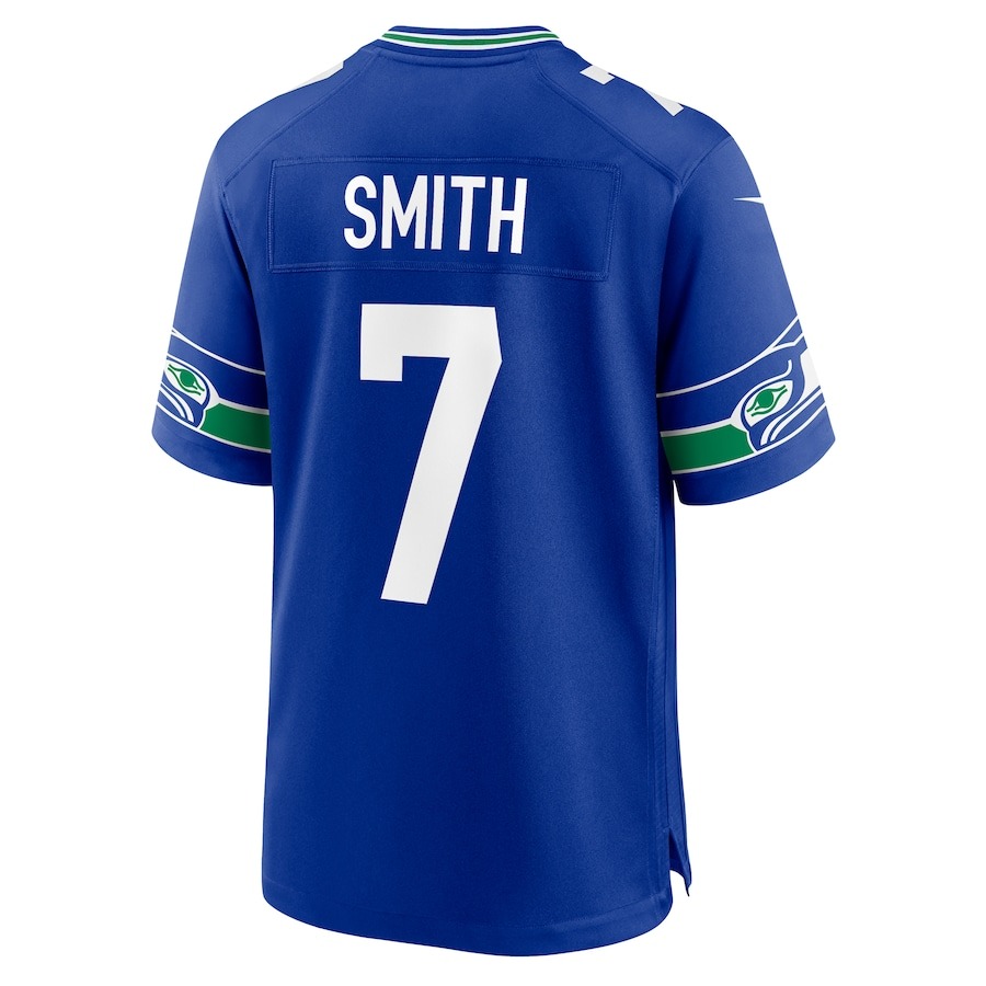 Men's Seattle Seahawks Geno Smith Nike Royal Throwback Player Game Jersey - Ujersey
