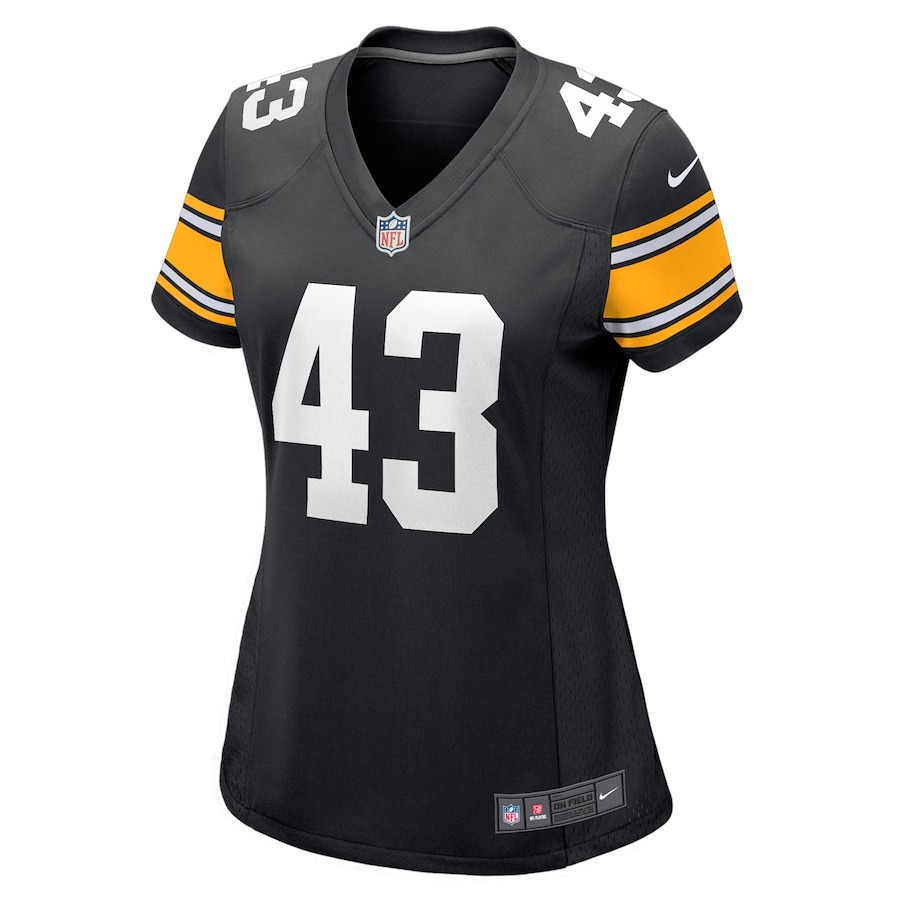 Women's Pittsburgh Steelers Troy Polamalu Nike Black Retired Player Jersey - Ujersey
