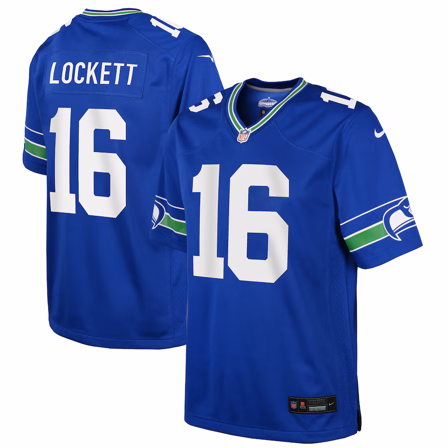 Youth Seattle Seahawks Tyler Lockett Nike Royal Game Jersey - Ujersey