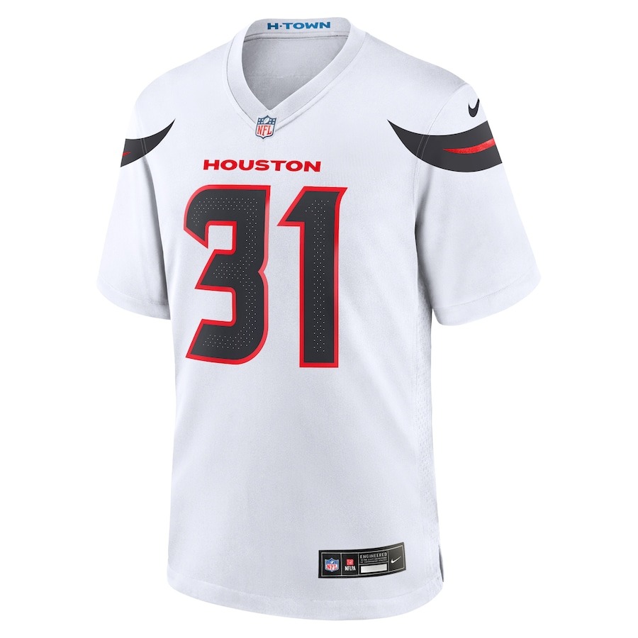 Men's Houston Texans Dameon Pierce Nike White Game Jersey - Ujersey