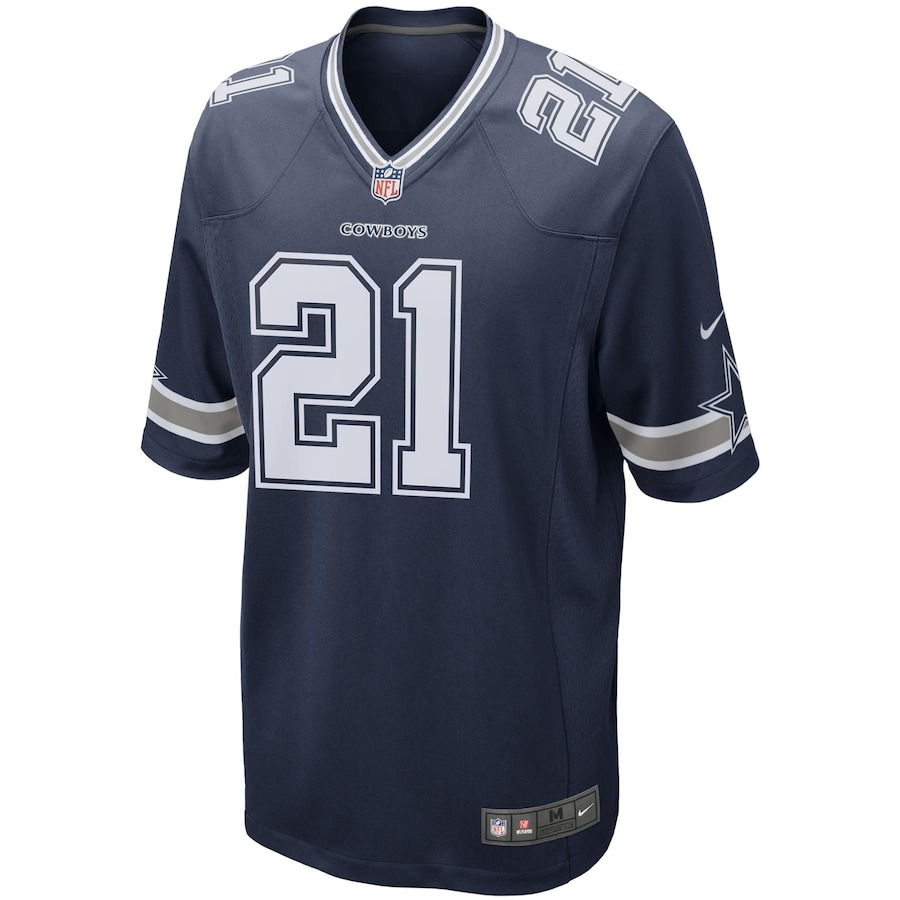 Men's Dallas Cowboys Ezekiel Elliott Nike Navy Game Team Jersey - Ujersey