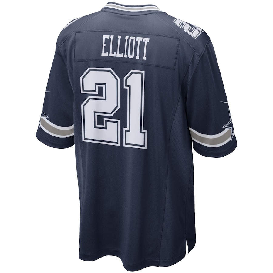 Men's Dallas Cowboys Ezekiel Elliott Nike Navy Game Team Jersey - Ujersey