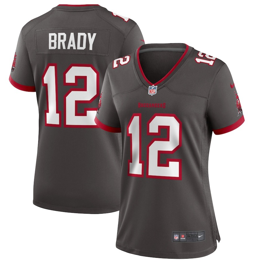 Women's Tampa Bay Buccaneers Tom Brady Nike Pewter Alternate Game Jersey - Ujersey