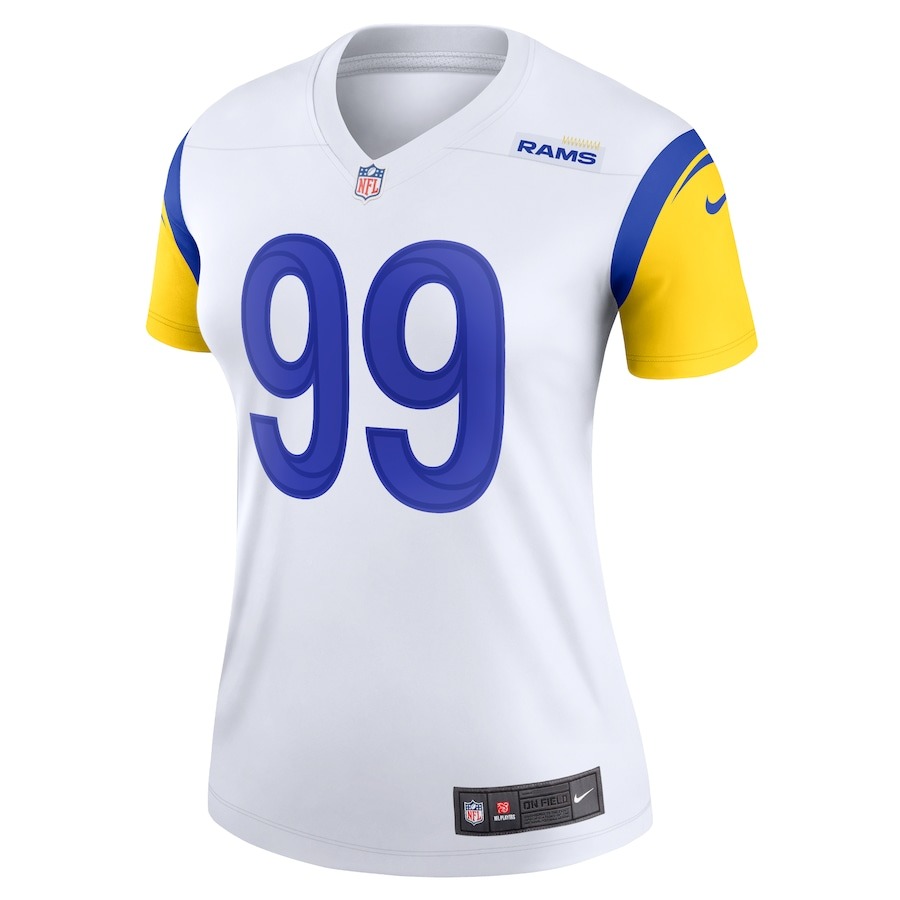 Women's Los Angeles Rams Aaron Donald Nike White Legend Jersey - Ujersey
