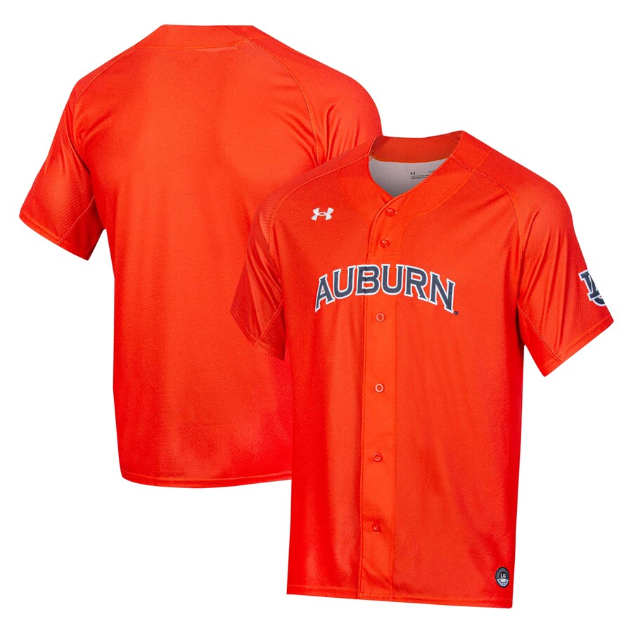 Auburn Tigers Under Armour Replica Full-Button Baseball Jersey - Orange - Ujersey
