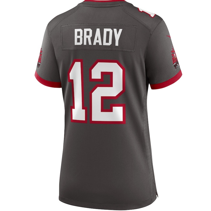 Women's Tampa Bay Buccaneers Tom Brady Nike Pewter Alternate Game Jersey - Ujersey