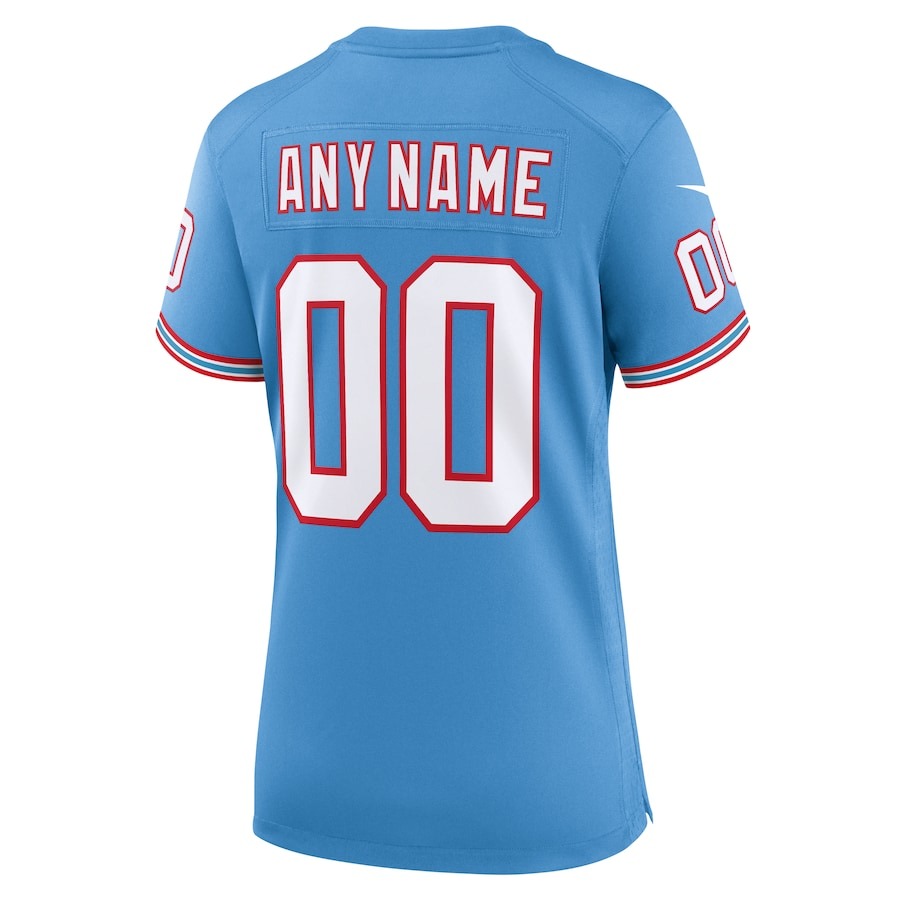 Women's Tennessee Titans Nike Light Blue Oilers Throwback Custom Game Jersey - Ujersey