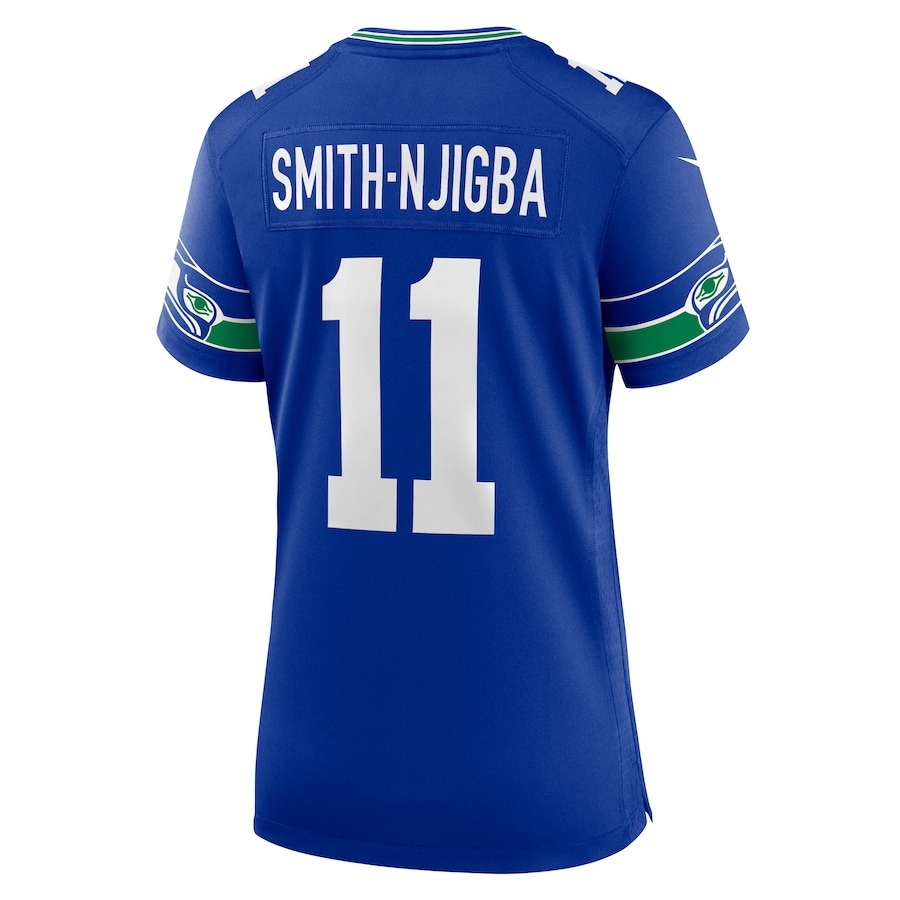 Women's Seattle Seahawks Jaxon Smith-Njigba Nike Royal Throwback Player Game Jersey - Ujersey