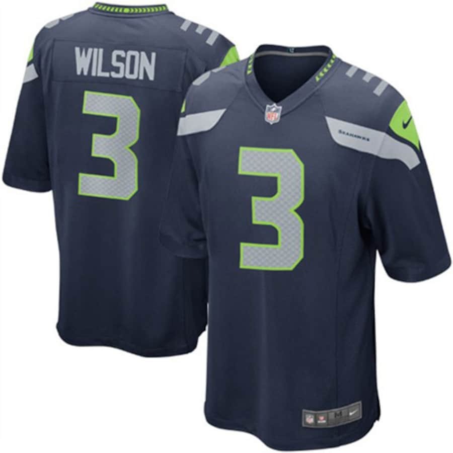 Youth Seattle Seahawks Russell Wilson Nike College Navy Team Color Game Jersey - Ujersey