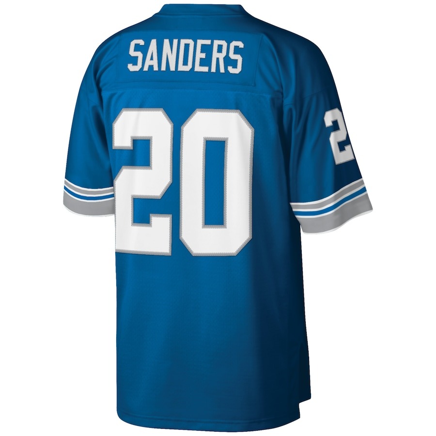 Men's Detroit Lions Barry Sanders Mitchell & Ness Blue Big & Tall 1996 Retired Player Replica Jersey - Ujersey