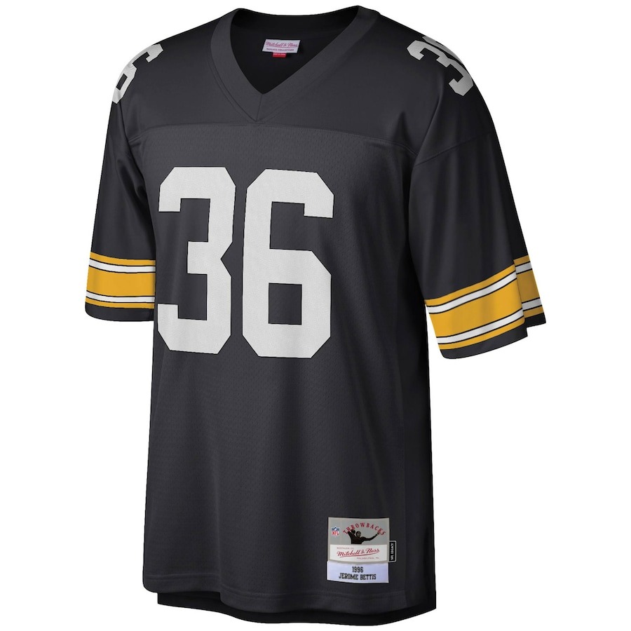 Men's Pittsburgh Steelers Jerome Bettis Mitchell & Ness Black Legacy Replica Jersey - Ujersey