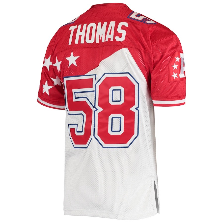 Men's AFC Derrick Thomas Mitchell & Ness White/Red 1995 Pro Bowl Authentic Jersey - Ujersey