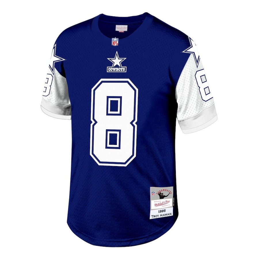Men's Dallas Cowboys Troy Aikman Mitchell & Ness Navy Legacy Replica Jersey - Ujersey